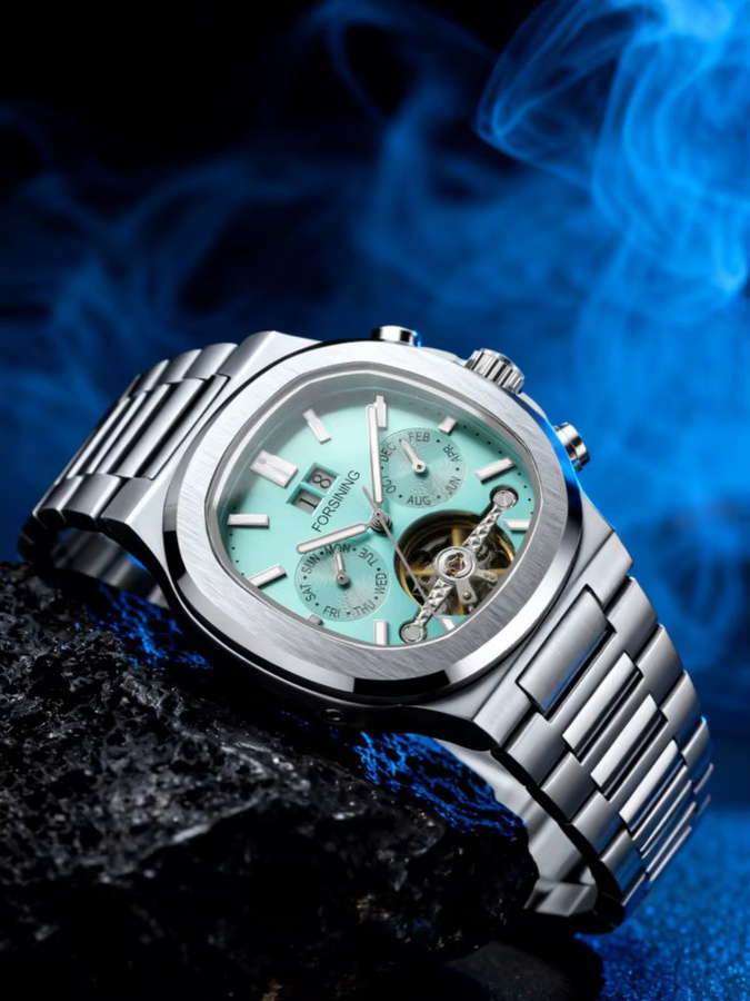 Forsining Armbanduhr, Automatik, Edelstahl, Herren, Silber, Wochentag, Datum - Bild 5