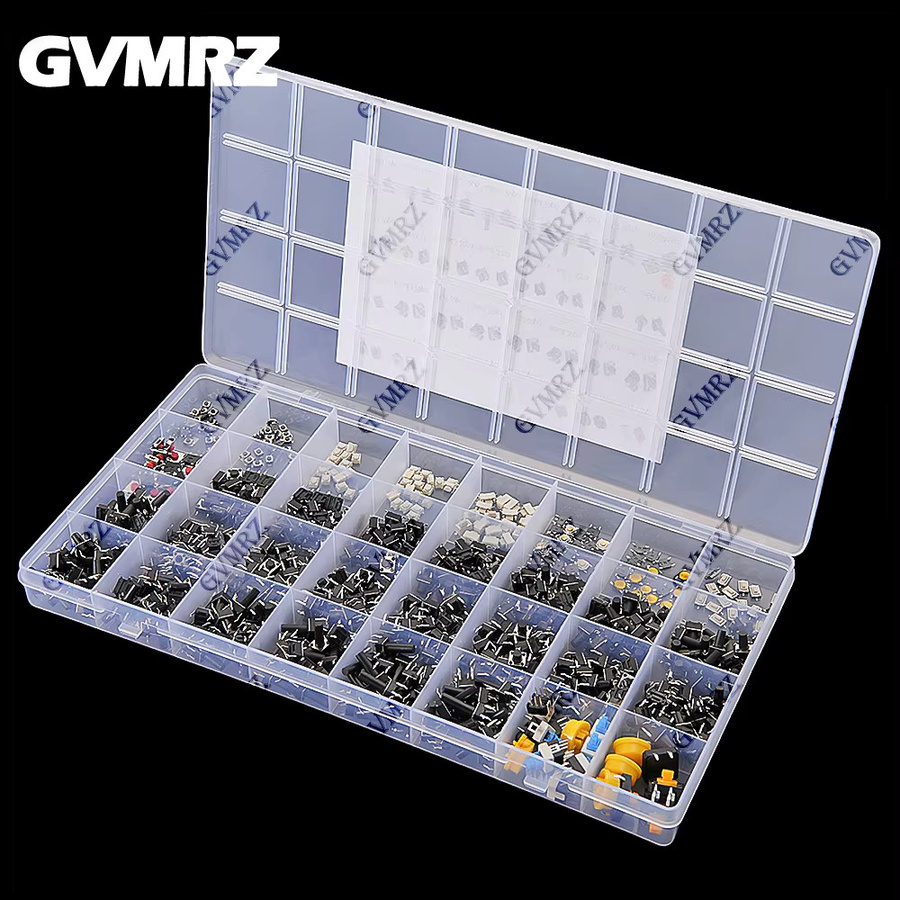620 Stück SMD Micro Tact Switch Sortiment Kit mit 32 Werten in Multicolor für Auto-Fernbedienungen inklusive Aufbewahrungsbox - Bild 3