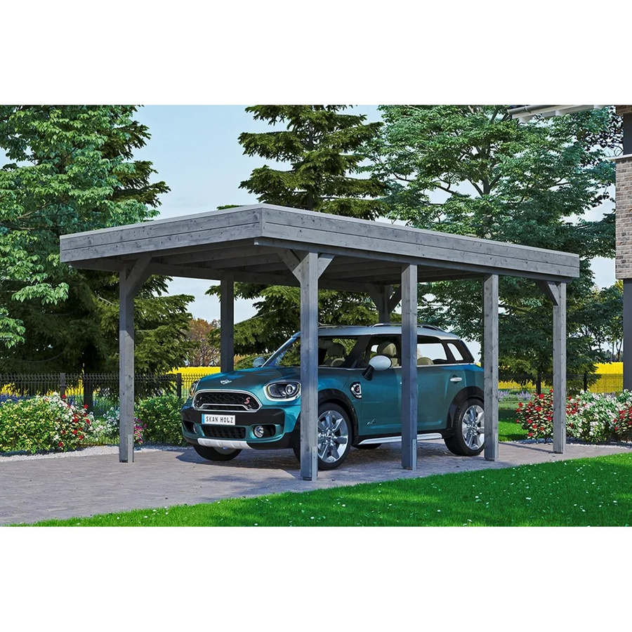 Skan Holz Carport Friesland aus Nadelholz mit Aluminiumdach in Schiefergrau, B/T: 314 x 555 cm, Höhe: 241 cm - Bild 2