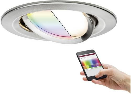 Paulmann LED-Einbauleuchte 92964 in Silber, rund, Zigbee, RGBW, 5,2W - Bild 1