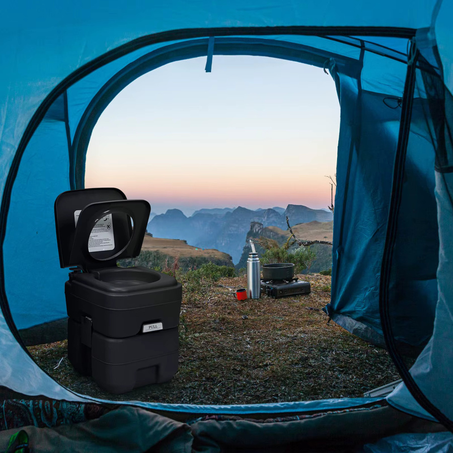 GOFLAME Campingtoilette mit abnehmbarem Abwassertank in Schwarz, 20L + 12L - Bild 2
