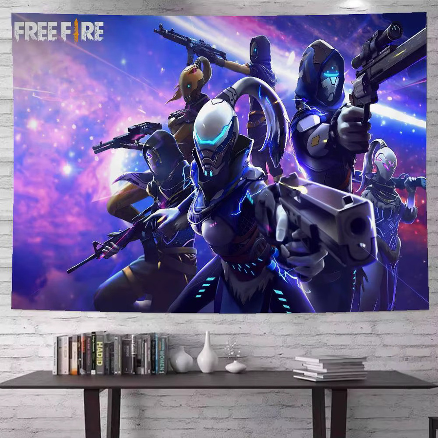 G-GARENA FREE FIRE Hängender böhmischer Wandteppich im Hippie-Stil als Wandbehang zur Heimdekoration - Bild 3