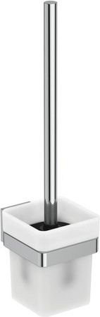 Ideal Standard Bürstengarnitur IOM Cube mit Glasbehälter in Chrom und Transparent