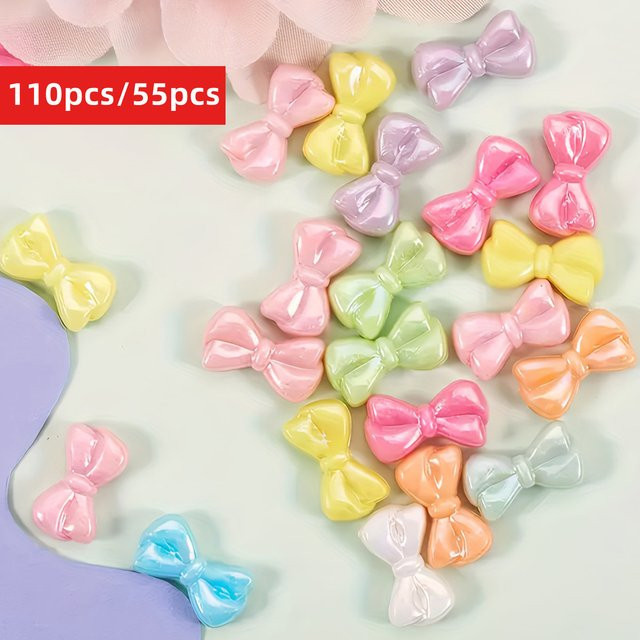 QYWCTZ Acrylperlen Mini Schleife, AB Regenbogenfarben, 17*9mm - Bild 1
