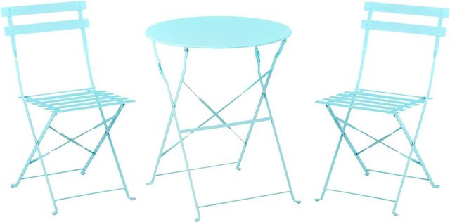 Beliani Bistro Set FIORI in Türkis aus Metall B/T/H: 60 x 60 x 80 cm - Bild 1