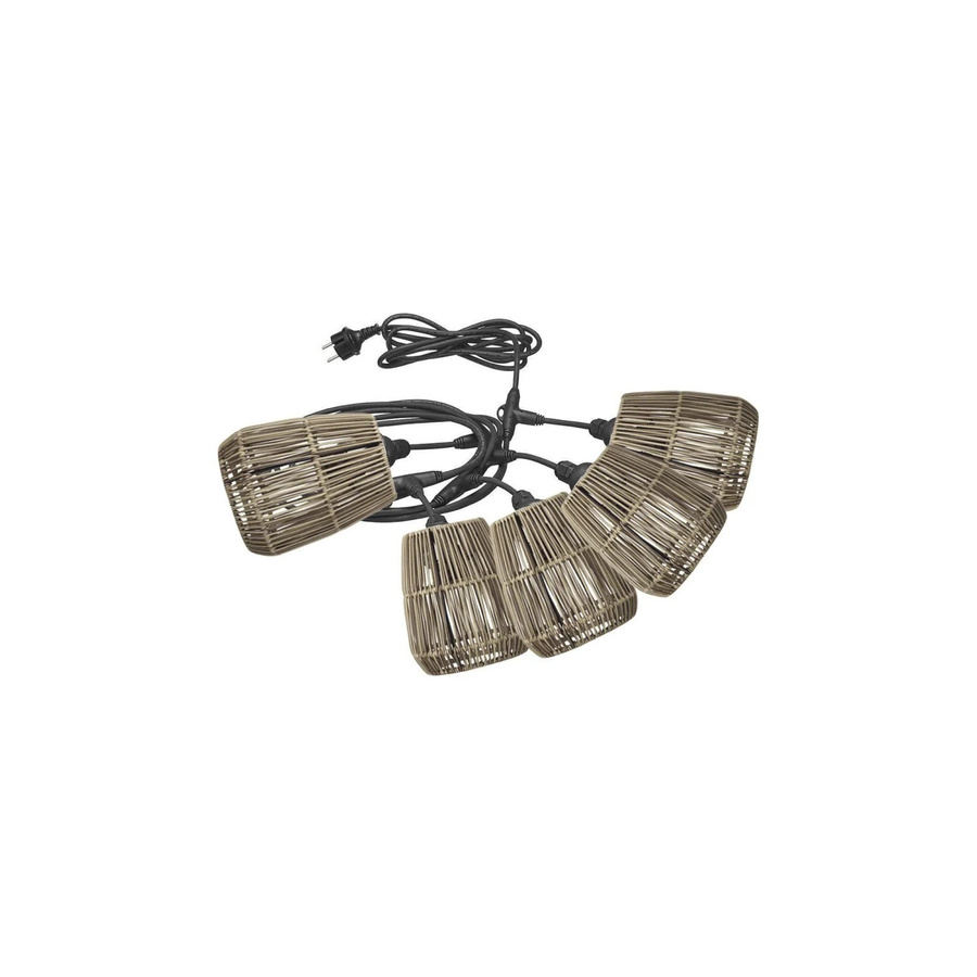PR Home Saigon Outdoor Lichterkette in Grau mit Rattan-Optik und warmweißem Licht, L x B x H: 33 x 18 x 33 cm - Bild 2