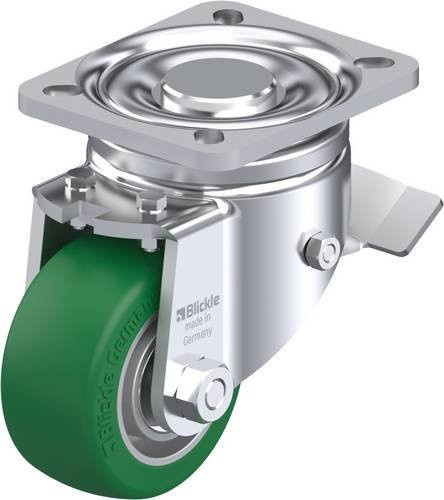 Blickle Lenkrolle LH-ALST 82K-ST mit Feststeller in Grün und Silber, Rad-Durchmesser: 80 mm, Tragfähigkeit: 230 kg - Bild 1