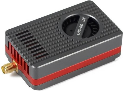 ABGI Hochleistungs-FPV-Videosender 4,9 GHz - 6 GHz 13 W VTX mit 80 Kanälen und SMA-Schnittstelle für RC FPV Starrflügeldrohnen in Schwarz und Rot - Bild 1