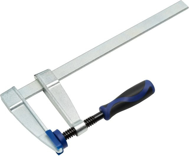 LUX-TOOLS Schraubzwinge Comfort aus Druckguss in Silber mit Kunststoffelementen, Spannweite: 200 mm, Breite: 50 mm - Bild 1