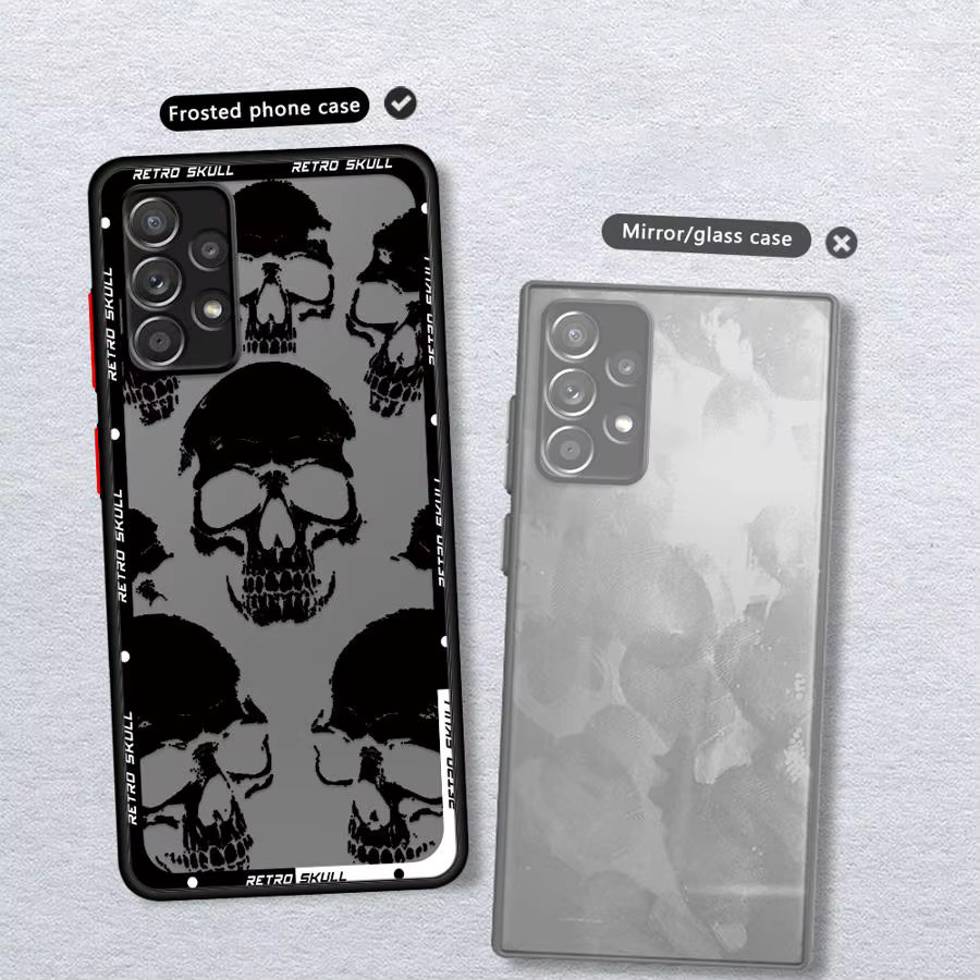 Handyhülle mit Skelettschädel Design für Samsung Galaxy A-Serie in Schwarz - Bild 4