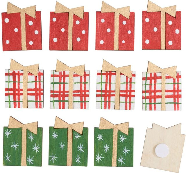 VBS Streuteile Weihnachtsgeschenk aus Sperrholz mit kariertem Design - Bild 1