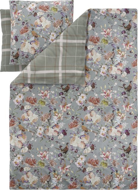 LIVARNO Mikrofaser-Satin-Wendebettwäsche mit Fasan-Motiv, Set aus Bettbezug und Kissenbezug, Mehrfarbig, B/H: 200 x 220 cm, Kissenbezug: 80 x 80 cm - Bild 1