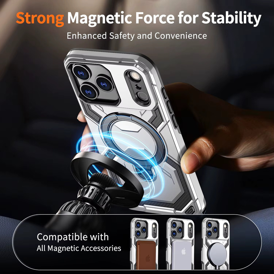Original Defender MagSafe Magnetische Hülle für iPhone in Grau, Stoßfeste Kabellose Ladehülle - Bild 6