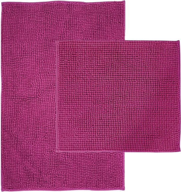 NYVI Badematten Set Chenille 2-teilig Lila, B/T/H: 45 x 50 cm und 50 x 80 cm - Bild 1