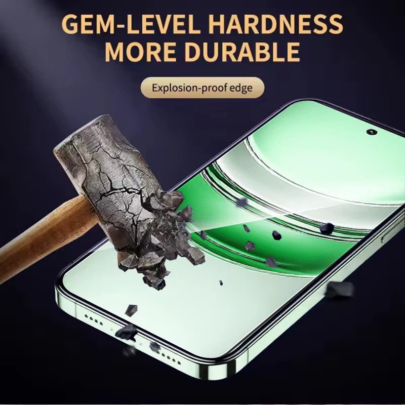 3er-Set gehärtetes Schutzglas für Realme 14x, transparent, mit Fingerabdruck-Entsperrung und voller Abdeckung - Bild 2