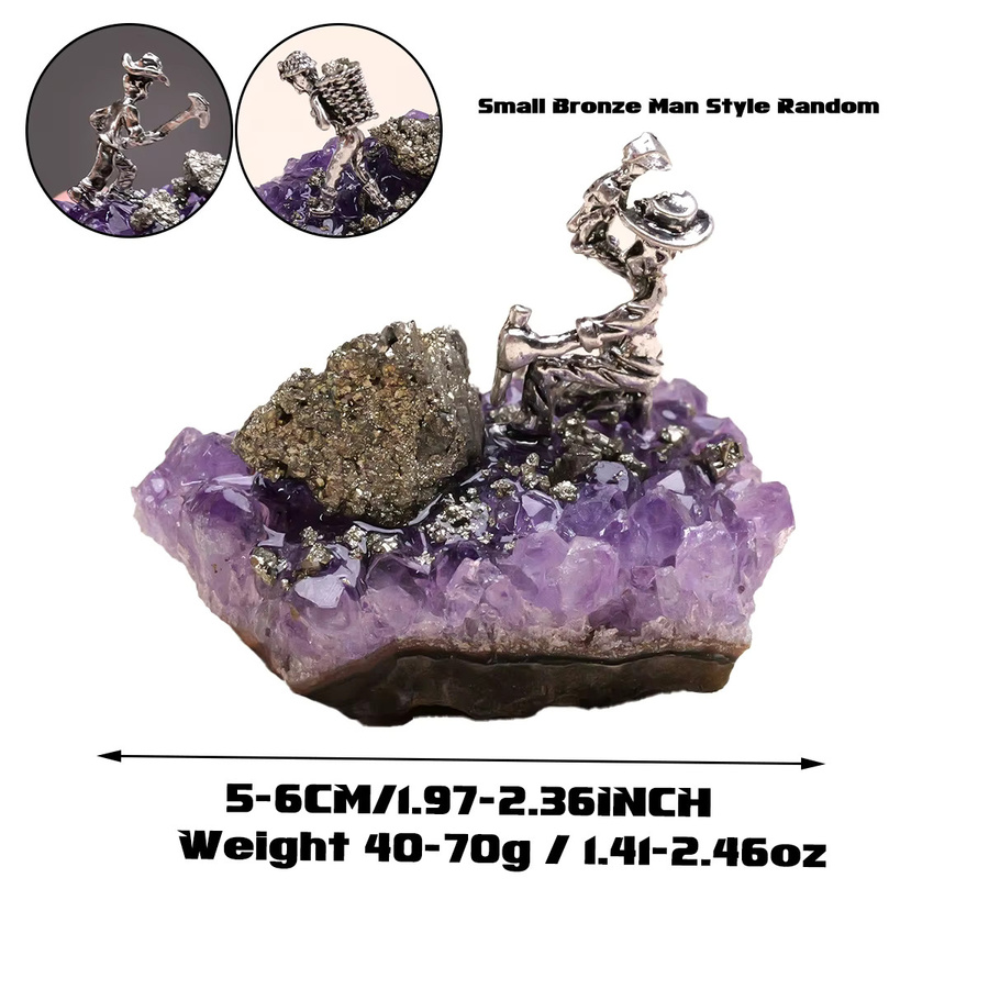 Runyangshi Natürlicher Amethyst Cluster in unregelmäßiger Form, lila Edelstein als Dekoration - Bild 2