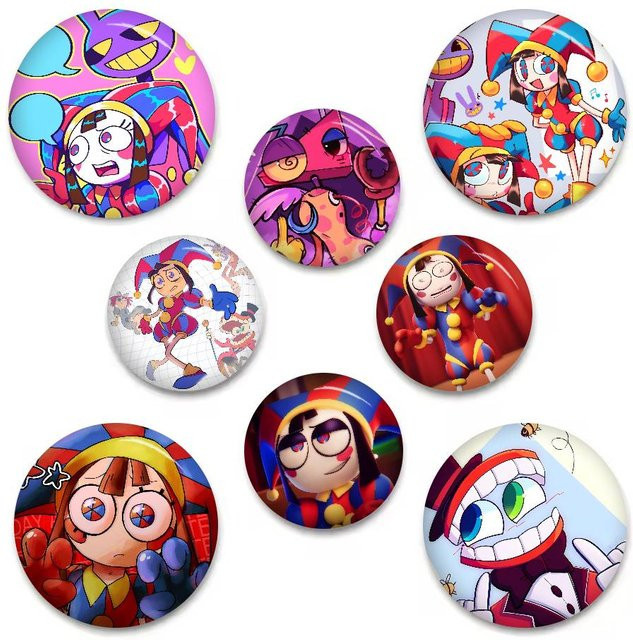 Brosche Anime-A-Amazing Digital Circus, handgefertigt - Bild 1