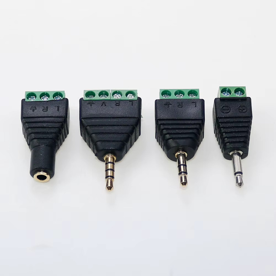 Stereo Audio Adapter 3,5 mm Klinke auf RCA Mono Kanal Stecker mit Schraubterminal, Schwarz - Bild 2