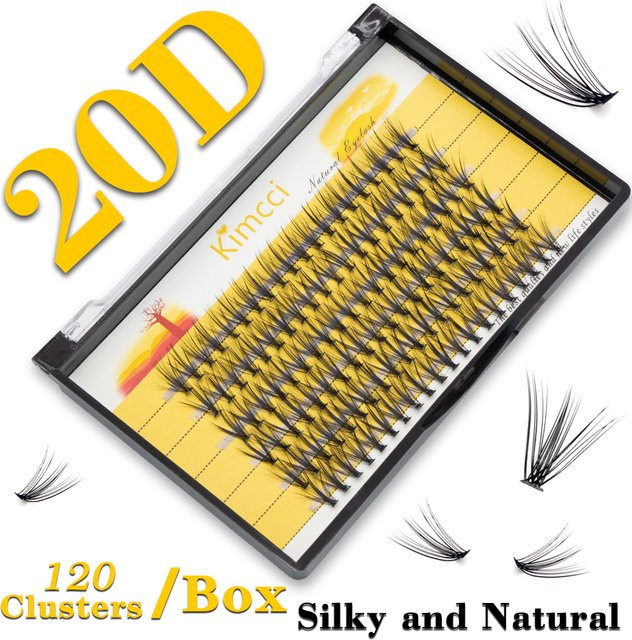 Kimcci Wimpernverlängerung, 120 Bündel, 20D-Cluster, Black, Unisex - Bild 1