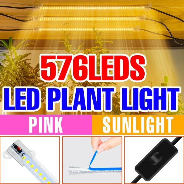 LED Pflanzenlampe mit 12 Köpfen für Indoor Obst und Hydrokultur Anbau, weiße Lichtleiste für Gemüse und Pflanzen, 220 V EU Stecker - Bild 1