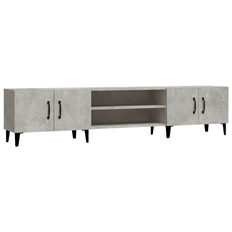 vidaXL TV-Schrank modern in Grau aus Holzwerkstoff und Metall, B/T/H: 180 x 31,5 x 40 cm - Bild 2