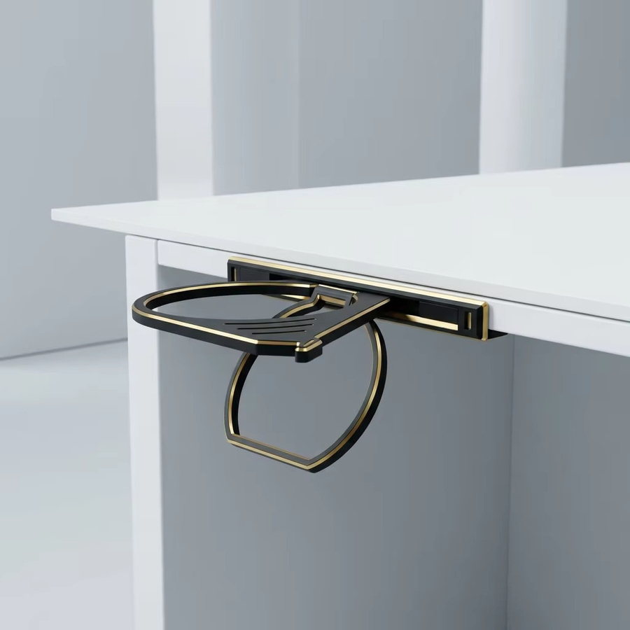 Minimalistischer ultradünner Getränkehalter für den Schreibtisch in Schwarz aus Kunststoff - Bild 4