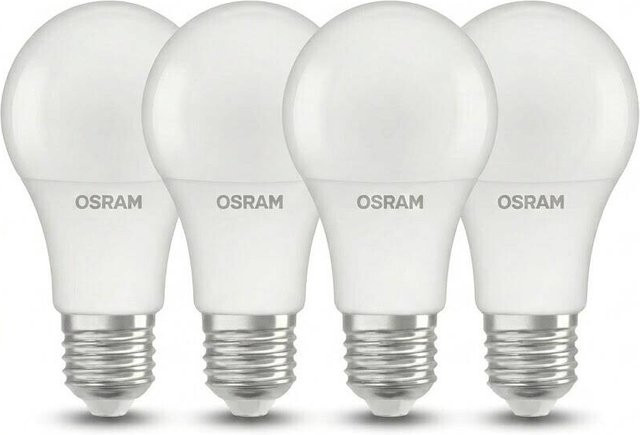 Osram LED-Leuchtmittel BASE Classic A60 E27 4er Pack, Weiß, 806 Lumen, 2700 Kelvin - Bild 1
