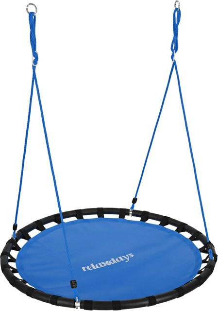 Relaxdays Nestschaukel aus Stahl und Stoff in Blau, höhenverstellbar, Durchmesser: 120 cm - Bild 1