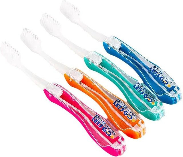 ouyaohong Klappbare Zahnbürste, weich, rosa, Unisex - Bild 1