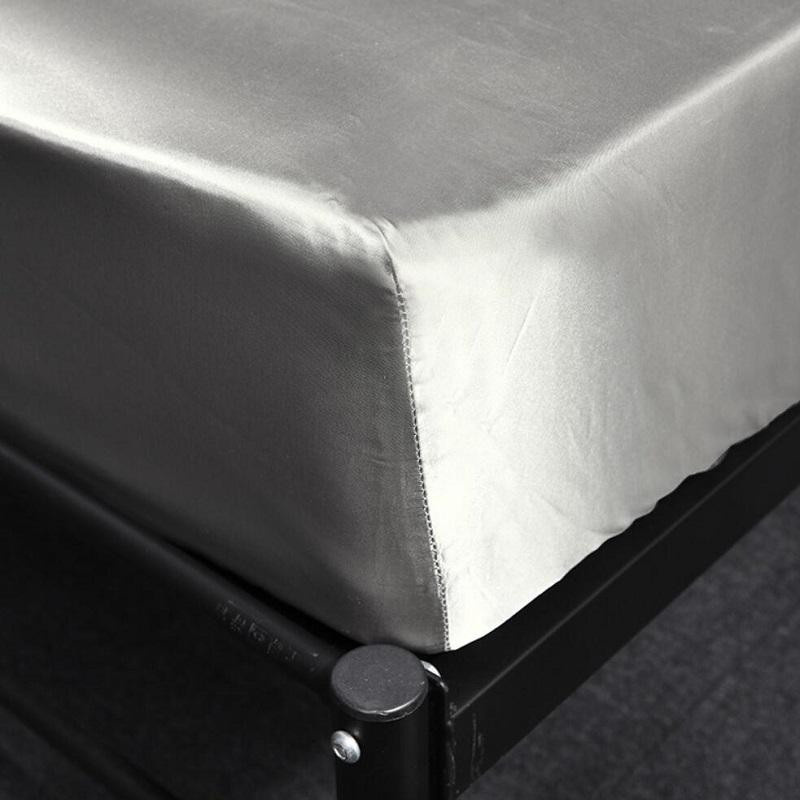 Kemila Mako-Satin Spannbettlaken aus Seide, einfarbig, B/T: 180 x 200 cm, Höhe: 25 cm - Bild 3