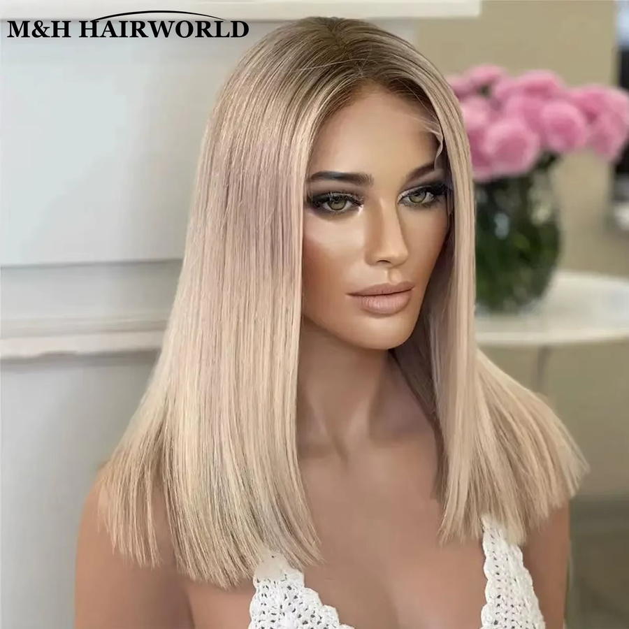 M&H HAIRWORLD Perücke, Aschblonde Highlight, Bob, Synthetik, Damen - Bild 2