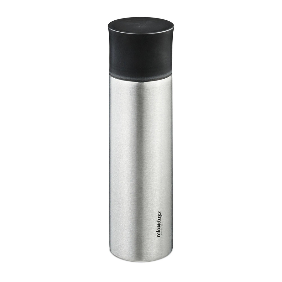 Relaxdays Trinkflasche aus Edelstahl in Silber, vakuumisoliert und auslaufsicher mit Becher, 750 ml - Bild 2