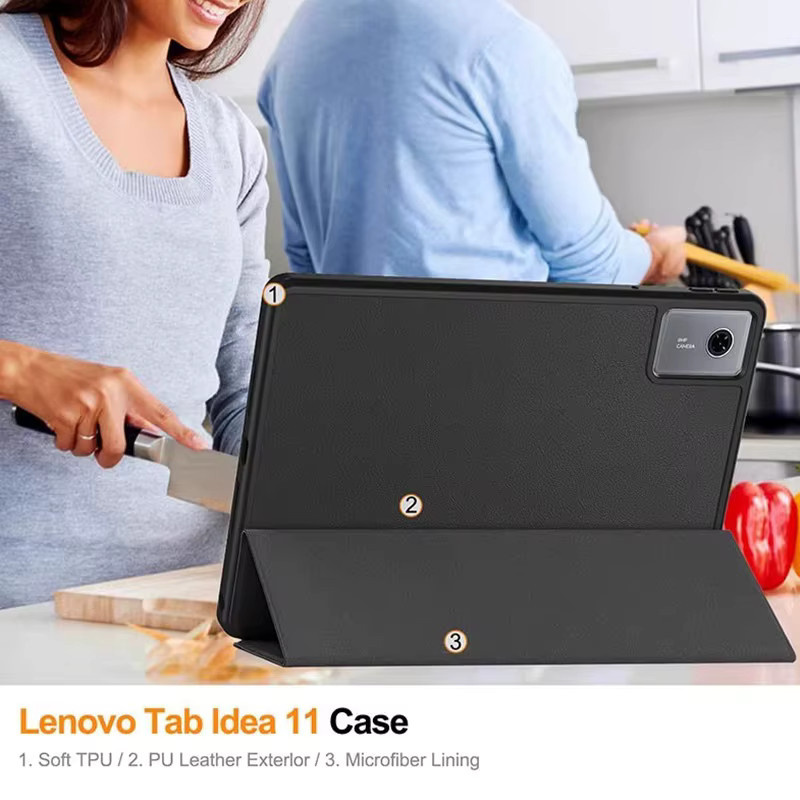 Smart Cover Hülle für Lenovo Xiaoxin Pad 11 2025 2024 TB335FC mit Stifthalter und Ständer in Schwarz - Bild 5