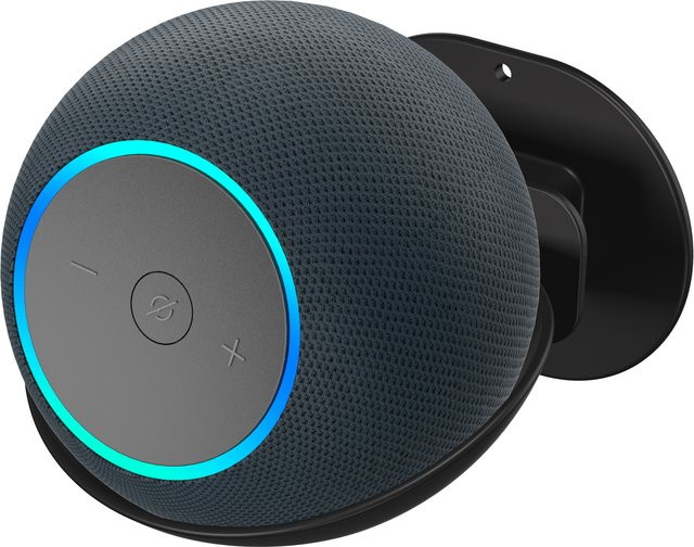 Wandhalterung und Audio-Aufbewahrungsregal für Echo Dot Max, Echo Dot, Echo Pop, Echo Spot und Home Pod Mini in Schwarz - Bild 1