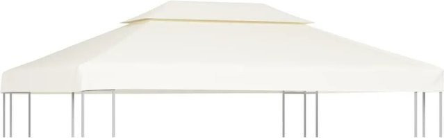 vidaXL Pavillon-Ersatzdach aus Polyester in Cremeweiß B x T: 4 x 3 m - Bild 1