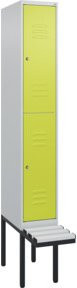 C+P Doppelstock-Spind Classic PLUS Sitzbank mit 1 Abteil und Zylinderschloss, B/T/H: 212,0 x 30,0 x 81,5 cm - Bild 1