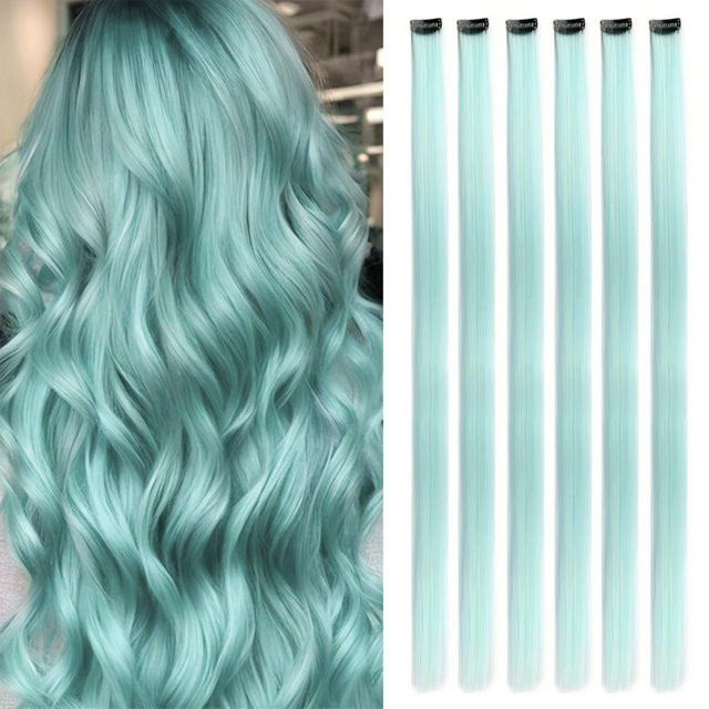 Plain Abode Clip-Extensions, 24 Zoll, weiß, 6 Stück, synthetisch, Damen - Bild 1