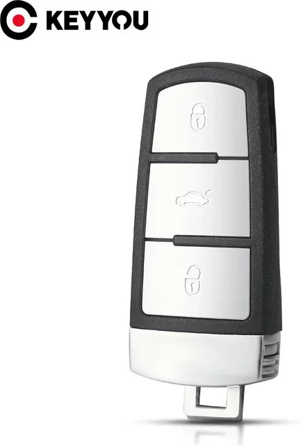 KEYYOU Ersatz Smart Remote Auto Schlüssel Schutzhülle für VW Magotan Passat CC B6 B7 B7L 3C, Farbe: Schwarz - Bild 1
