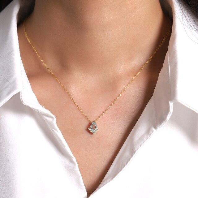 Halskette 925 Silber, blauer Kristall, Damen - Bild 1
