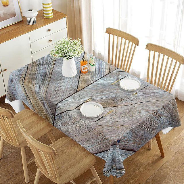 Tischdecke von Fancy Style Studio in Braun mit Holzstruktur-Design für rechteckige Tische, fleckenabweisend, B/T: 70 x 70 cm - Bild 1