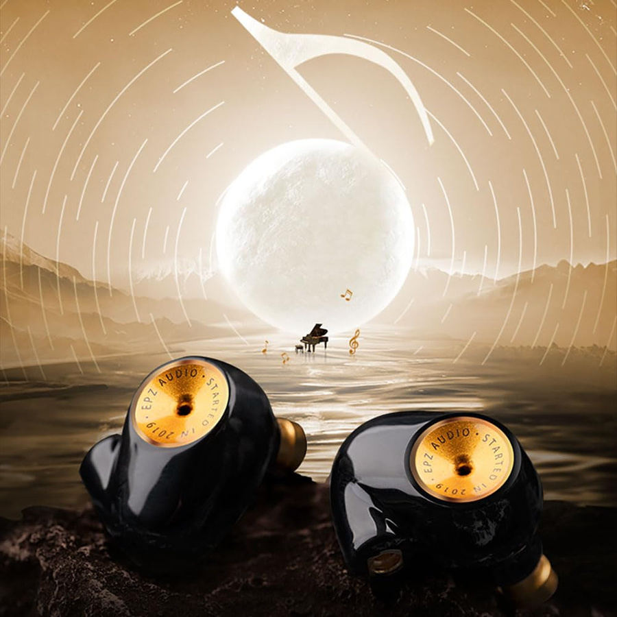 Hifi Kingdom EPZ Q5 In-Ear HiFi Monitoring Kopfhörer mit Doppelkammer Doppelmagnet 10mm Keramik Kohlenstoff Nano Dynamischer Treiber und MMCX Anschluss in Schwarz - Bild 3