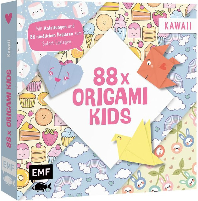 EMF Origami Kids Kawaii Papier ab 5 Jahren 88-teiliges Set - Bild 1