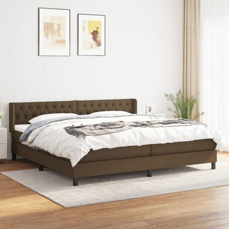 Vidaxl Boxspringbett mit Matratze aus Stoff in Braun, B/T/H: 200 x 200 x 88 cm - Bild 1