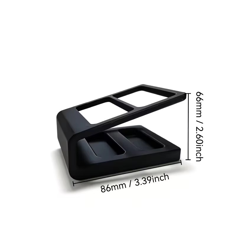 Fernbedienungs-Aufbewahrungsregal mit zwei Fächern in Schwarz, Desktop-Organisationsständer aus Kunststoff mit rutschfester Basis - Bild 3
