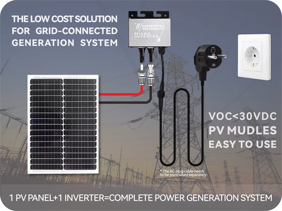 ROEXBY MPPT Micro Grid-Tie Inverter für Balkon Solar Systeme, DC 12-30 V PV / 12-24 V Batterie Eingang, AC 180-256 V Ausgang, 100 W 150 W 200 W - Bild 5