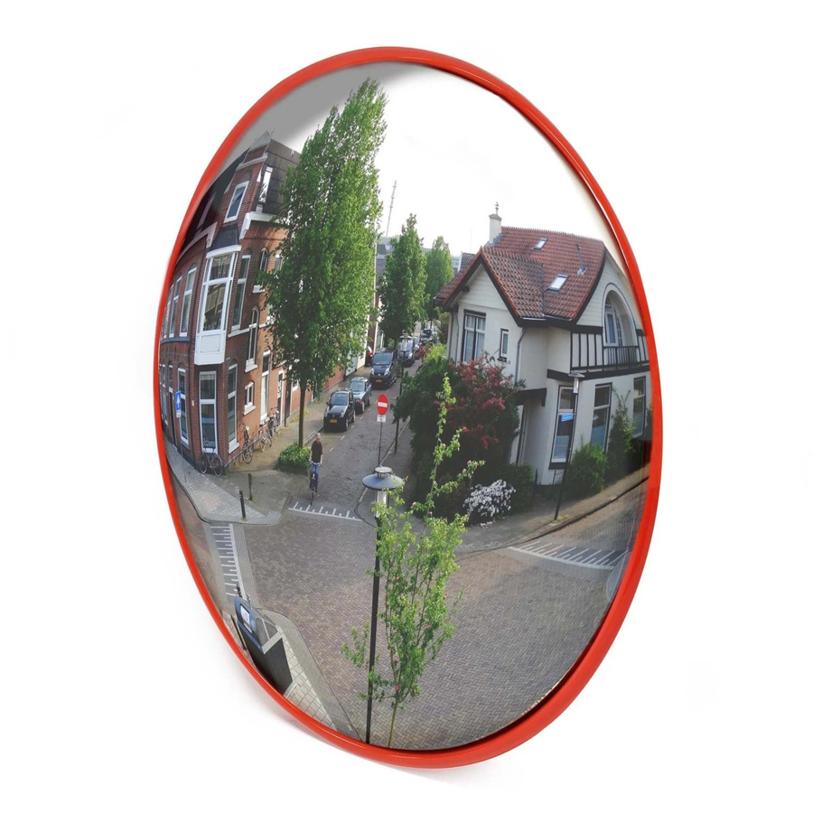 Wiltec Verkehrsspiegel in Rot als Sicherheitsspiegel und Konvexspiegel mit einem Durchmesser von 45 cm - Bild 2