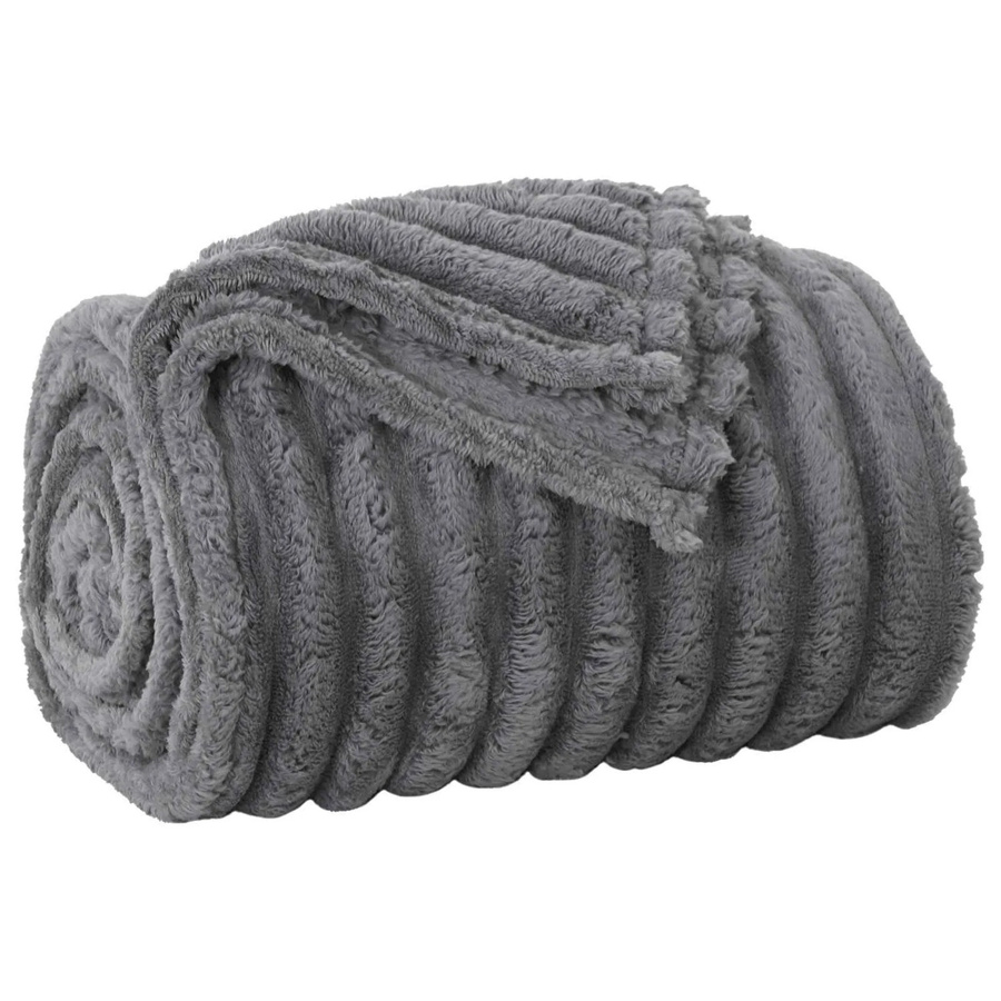 vidaXL Überwurfdecke aus Fleece in Dunkelgrau, B/B: 200 x 150 cm - Bild 2