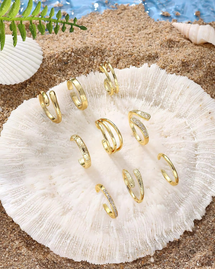 Bobisty Zehenring-Set, 14K vergoldet, Zirkonia, Damen - Bild 4