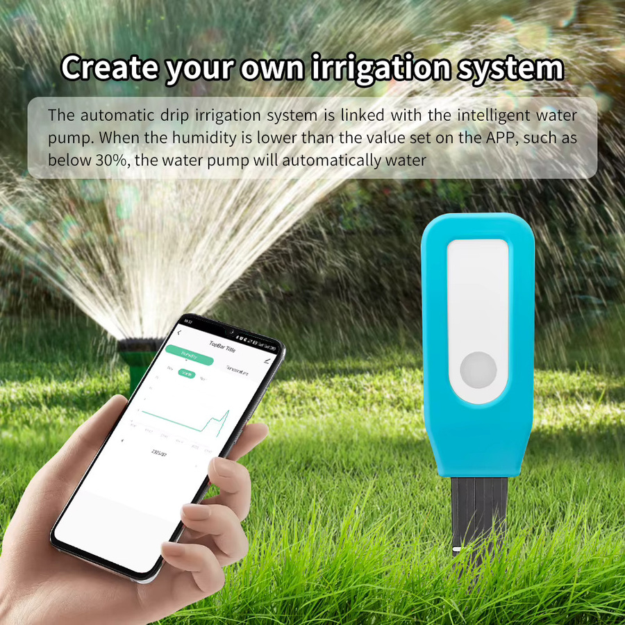 Tuya Smart Boden Detektor Temperatur und Feuchtigkeit Sensor für die Garten Fernüberwachung kompatibel mit Google und Alexa Assistent - Bild 4