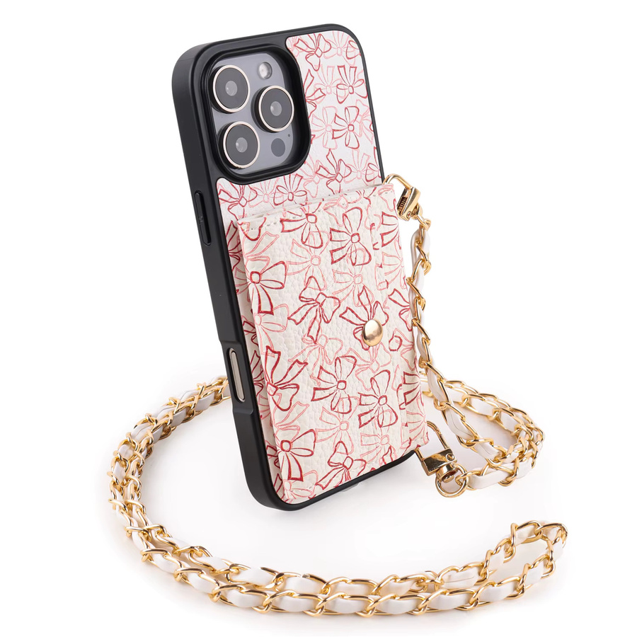 Rosa bedruckte Flip-Kunstlederhülle mit Kartenhalter für iPhone 17/16/15/14/13/12/11 – Kratzfester Schutz für dein Smartphone - Bild 4